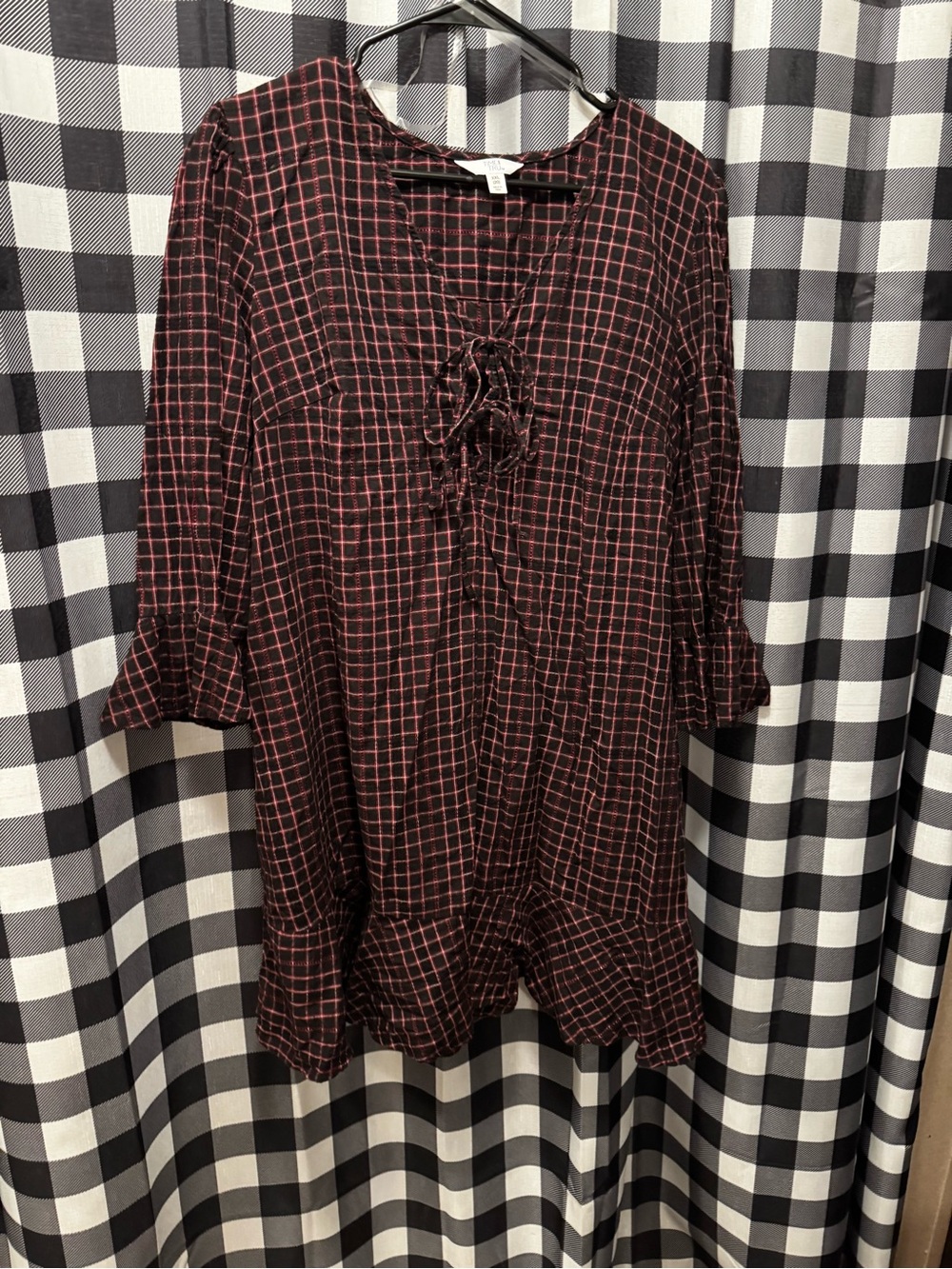 Red and Black Plaid Dress